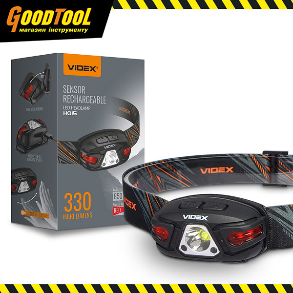 Налобний світлодіодний ліхтарик VIDEX VLF-H015 330Lm 5000K, фото 1