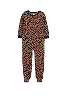Пижама флисовая слип коричневая Леопард carters 8 рост 128-134 см