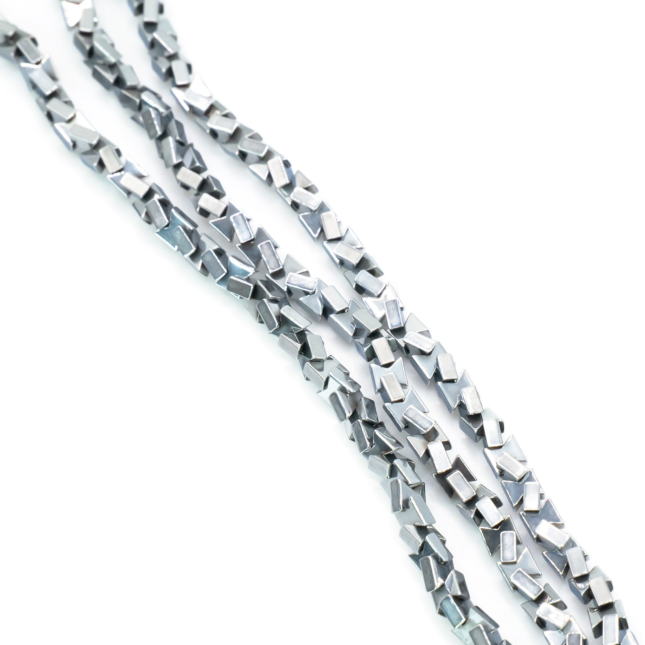 Намистини Змійка Гематит 3х3 мм Срібний 40 см +-185 шт., фото 1