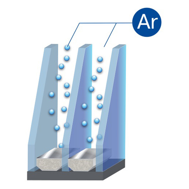 двухкамерный стеклопакет с аргоном