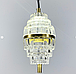 Кришталевий світлодіодний підвісний світильник у каркасі золотого кольору, фото 2