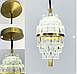 Кришталевий світлодіодний підвісний світильник у каркасі золотого кольору, фото 3