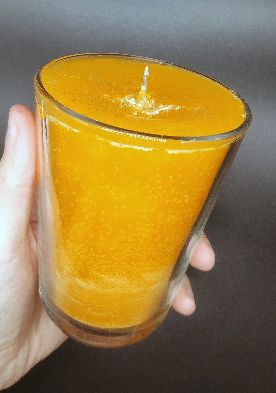 Свічка  , до 73 години горіння Жовтогарячий, фото 1