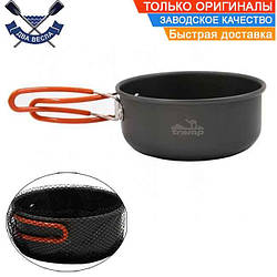 Тарілка туристична складана Tramp 400 мл миска зі складаними ручками 12х5 см анодована тарілка складані тарілки миска з ручкою
