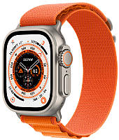 Apple Watch Ultra + LTE 49mm Titanium Case with Medium Orange Alpine Loop (MQEU3/MQFL3)