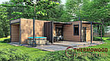 Модульний житловий будинок 80,0 м2 з лазнею Sauna House 2 від Thermowood Production, фото 4