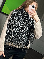 Кашемировый теплый шарф палантин леопард Cashmere