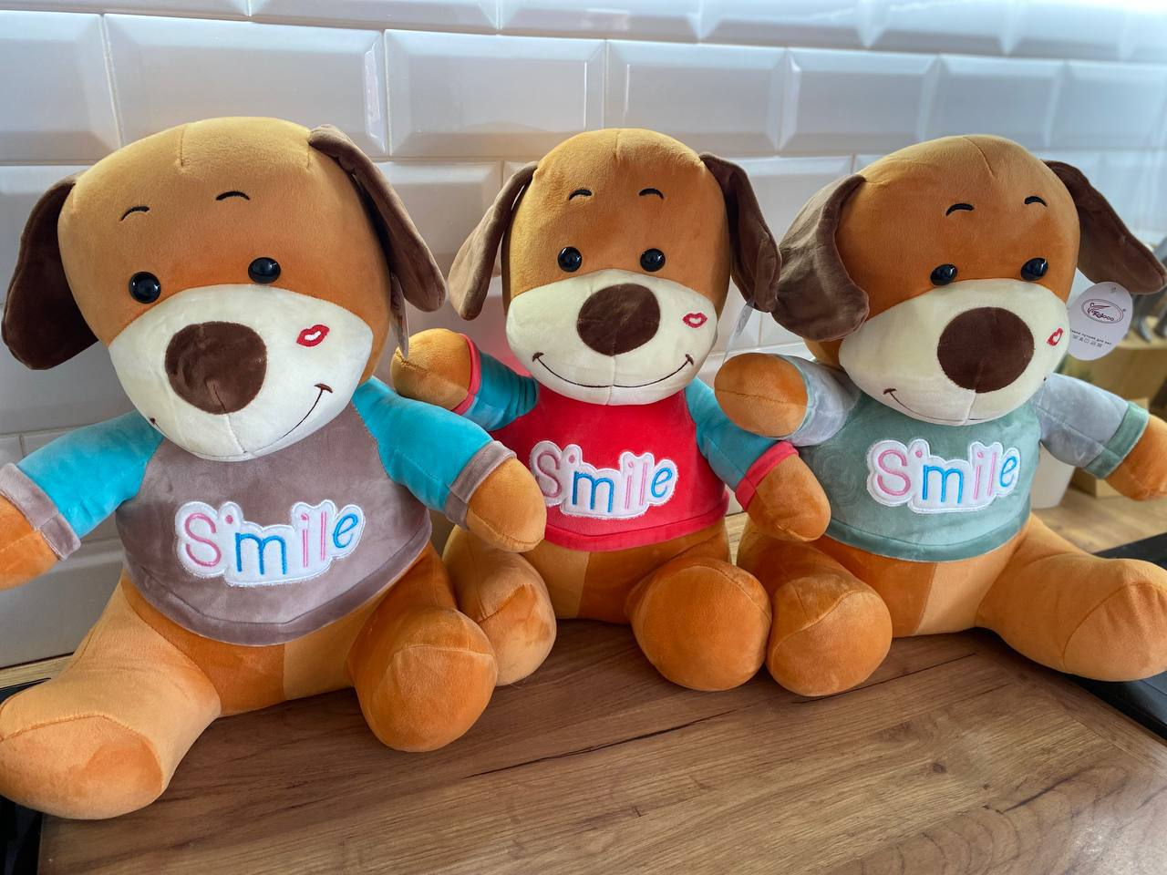 М'яка дитяча іграшка плед подушка собака в кофті з написом Smile 120х150 см Коричневий.Топ!