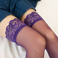 Панчохи жіночі фіолетові на резинці - розмір універсальний до 3 розміру