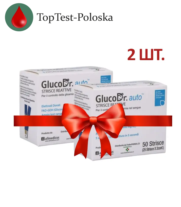 Тест смужки ГлюкоДоктор (GlucoDr)/100 штук