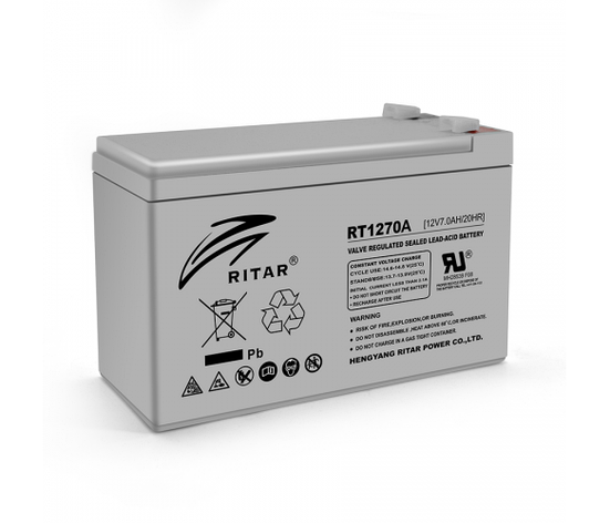 Акумуляторна батарея AGM RITAR RT1270A Gray Case 12 V 7.0 Ah ( 151 х 65 х 94 (100) Q10, фото 1