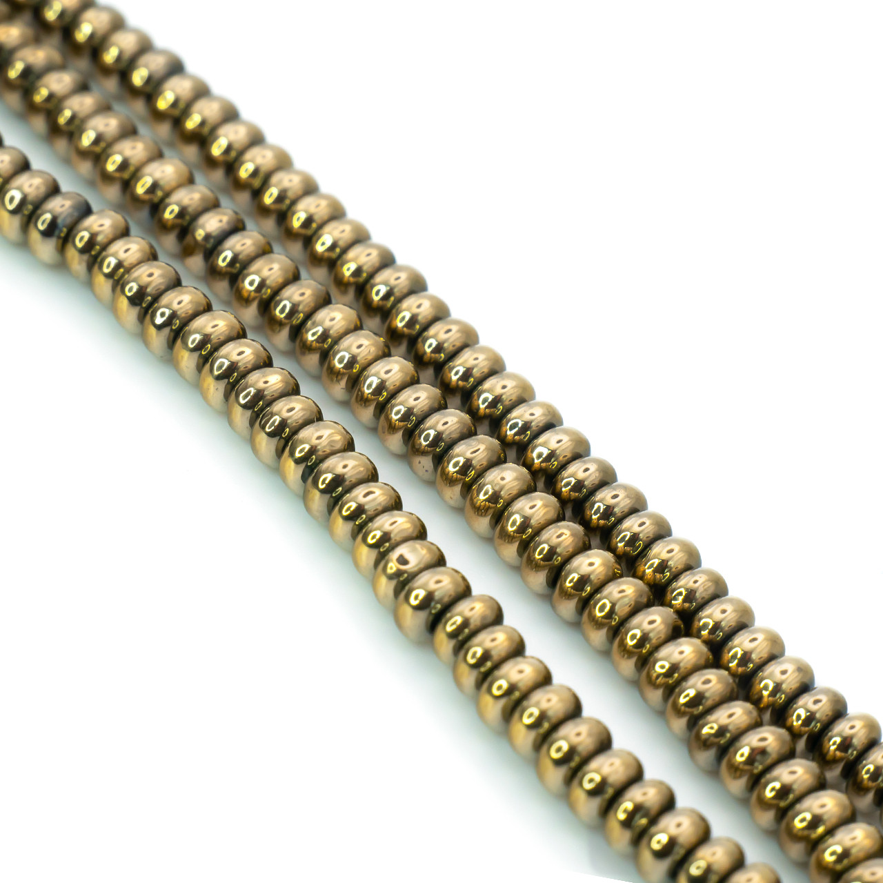 Намистини Рондель Гематит 4х2 мм Золотий світлий 40 см +-180 шт., фото 1