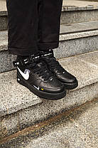 Чоловічі кросівки Nike Air Force 1 mid Black Найк Аїр Форс 1 мід Black 41, фото 3