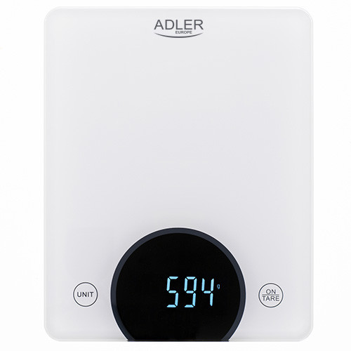 Кухонні ваги Adler AD 3173 white, до 10 кг, світлодіодні, фото 1