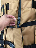 Тактична армійська сумка, баул, рюкзак для перенесення великих об'ємних речей. Колір койот, фото 5