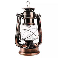 Керосиновая лампа портативна с ветрозащитой светильник фонарь 24 см бронза