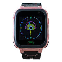 Детские смарт часы S4 c фонариком GPS сенсорный экран с sim картой и камерой розовые