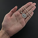 Жіночий срібний ланцюжок і ладанка божа мати. Цепочка на шию жіноча "Колосок" 925 проби та іконка 55 см, фото 2