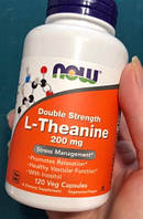 Аминокислота Л-теанин Now Foods L-Theanine 200 mg Double Strenght 120 веган капсул Vitaminka