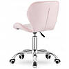 Крісло стілець на колесах велюровий Bonro B-531. Колір рожевий., фото 6
