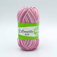 Пряжа для легкого в'язання Camilla 5338 рожева біла 100% мерсеризована бавовна