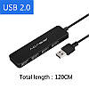 USB hub Acasis AB2-L412 на 4 порти USB 2.0 (Чорний), фото 4