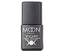 Топ для гель-лаку без липкої кулі Moon Full Top Leaf Silver Black, 8 мл