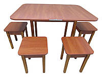 Кухонный комплект Синевир (плюс) МАКСИ-МЕбель (стол и 4 табуретки) Ольха/Орех лесной (13099)
