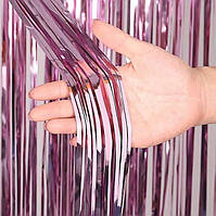 Фольгована шторка рожевий металік 1,2*2 метри Китай