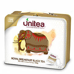 Сувенірний чорний чай Unitea Royal Breakfast 90 пакетиків у жерстяному боксі
