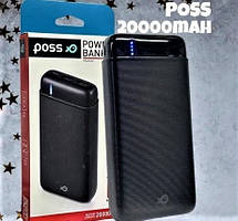 Повербанк Power Bank POSS 20000 mAh 2A УМБ Портативний зовнішній акумулятор для смартфонів і планшетів