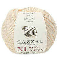 Пряжа дитяча для в'язання Baby Cotton 3445 світло-бежева бавовна Baby Cotton XL