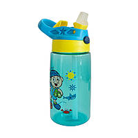 Дитяча пляшечка для води з трубочкою Baby bottle LB400 500ml Синя пляшка для води