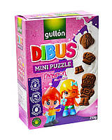 Печенье злаковое шоколадное GULLON DIBUS Pinypon Mix is Max Mini Puzzle, 250 г (8410376052275)