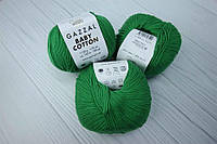Пряжа детская для вязания Baby Cotton 3456 зеленій хлопок Baby Cotton XL