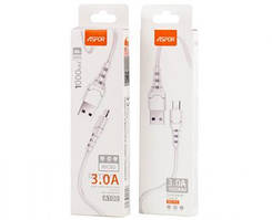 USB кабель Aspor A100 Micro Fast Charge 3A/1м - білий