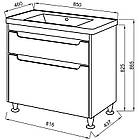 Тумба ЮВВІС для ванної кімнати 85 см біла підлогова ВАЛЕНСІЯ з умивальником ТРІО, фото 4
