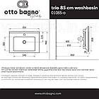 Тумба ЮВВІС для ванної кімнати 85 см біла підлогова ВАЛЕНСІЯ з умивальником ТРІО, фото 5