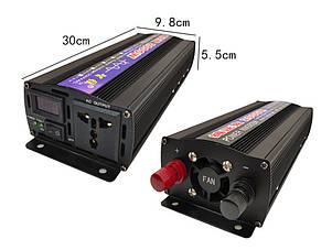 Інвертор напруги 12v-220v, 2000w(1000ватт) чистий синус, фото 1
