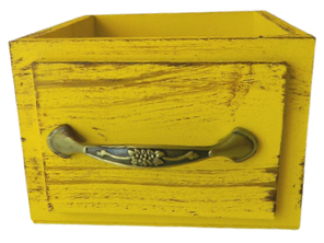 Флористичний ящик дерев'яний жовтий 16х16см