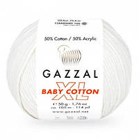 Пряжа дитяча для в'язання Baby Cotton 3410 біла бавовна Baby Cotton XL 3432