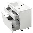 Тумба ЮВВІС для ванної кімнати 85 см біла підлогова ВАЛЕНСІЯ з умивальником ТРІО, фото 2