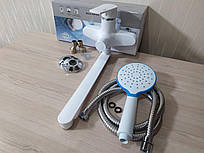 Змішувач для ванни (душовий комплект) з термопластику з довгим гусаком Brinex 35W005-011 білий