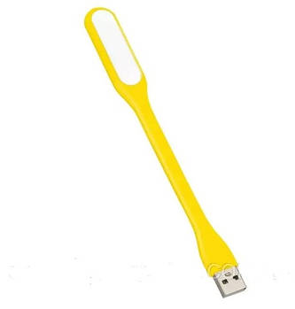 USB міні лампа ліхтарик з гнучкою ніжкою 5V/1.2W жовта