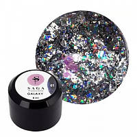 Глітерний гель Saga Professional Galaxy Glitter 01, 8 мл