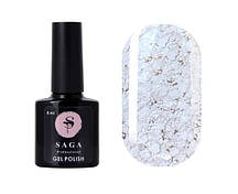Гель-лак Saga Professional Marmalade 06 з білими конфетті різної форми, 9 мл