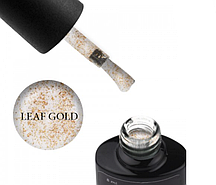 Топ для гель-лаку без липкого шару Saga Professional Top Leaf Gold із золотими пластівцями поталі, 8 мл