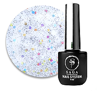 База світловідбиваюча Saga Professional Fiery Base 06 напівпрозоре срібло з кольоровими конфетті, 9