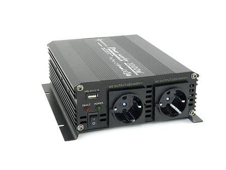 Інвертор Inverter 12V 230V 1000/2000W, SolarTronics, модифікована синусоїда, фото 1