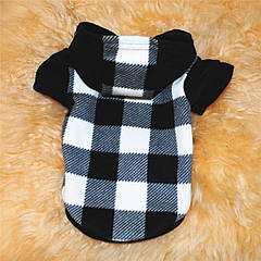 Тепле худі для котів з капюшоном Pet Style "Велика клітинка" Чорна XS